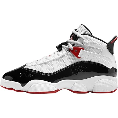 Jordan 6 Rings Big Kids' Shoes (323419-164, White/Varsity Red/Black) Size 5.5