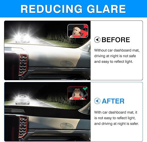 Vista 99 de Autorder Alfombrilla de cubierta de salpicadero para Ford F150 F250 F350 1992-1996 Accesorios Cubierta de tablero de franela para salpicadero