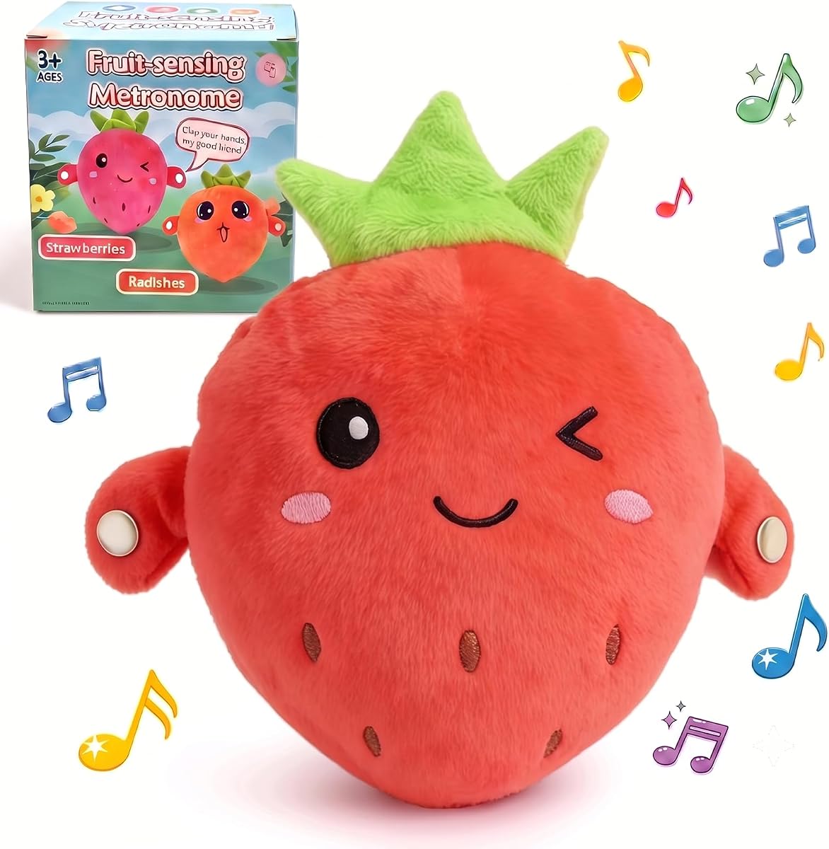 Musical Sensory Toys Interactive Music Plush Toy for Kids Adults | Magic Touch Strawberry Toys, Sensory Learning Educational Kid Toys, Fun Christmas Birthday Gifts for Multiplayer Interaction