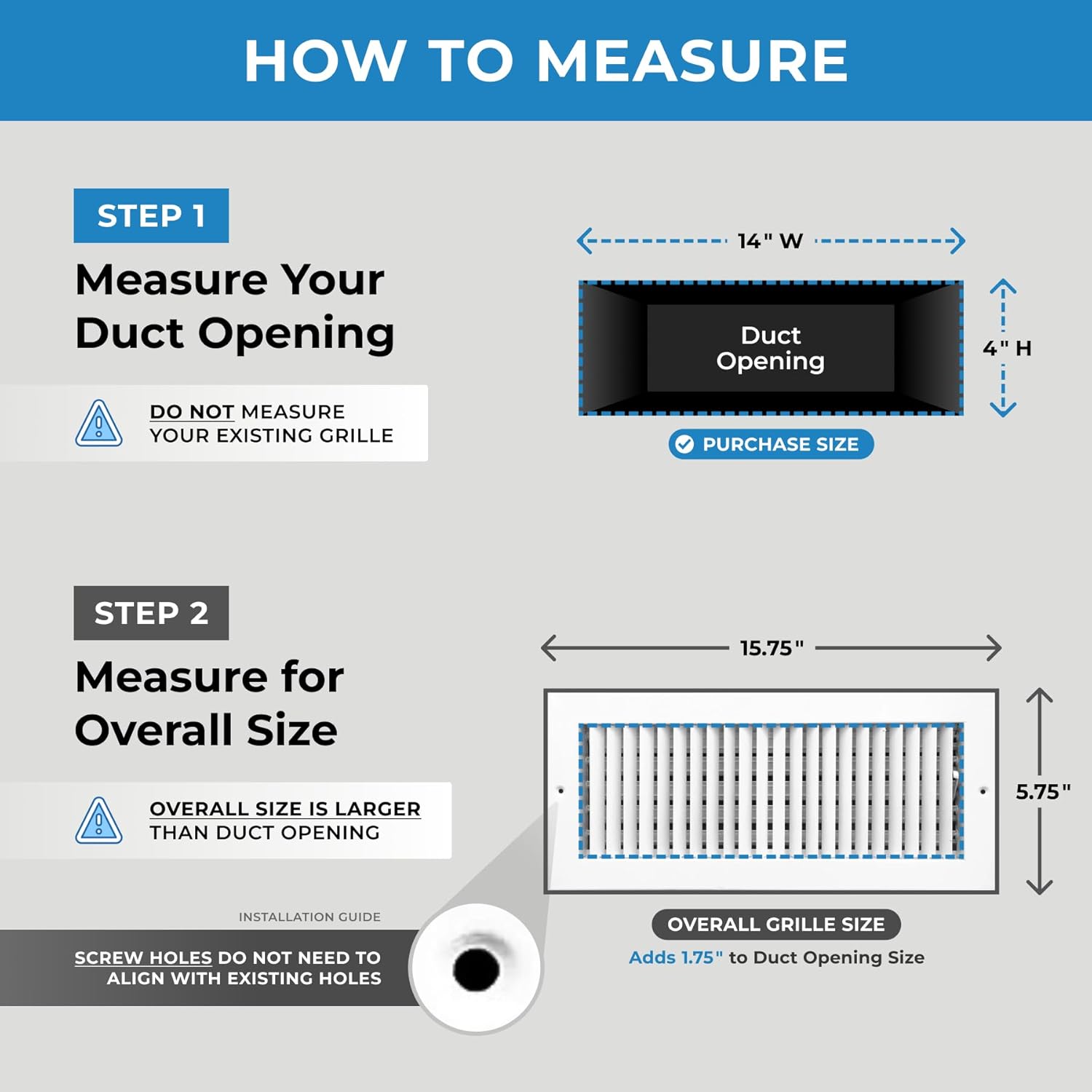 14"w x 4"h Adjustable AIR Supply Diffuser - HVAC Vent Cover Sidewall or Ceiling - Grille Register - High Airflow - Black [Outer Dimensions: 15.75"w X 5.75"h]
