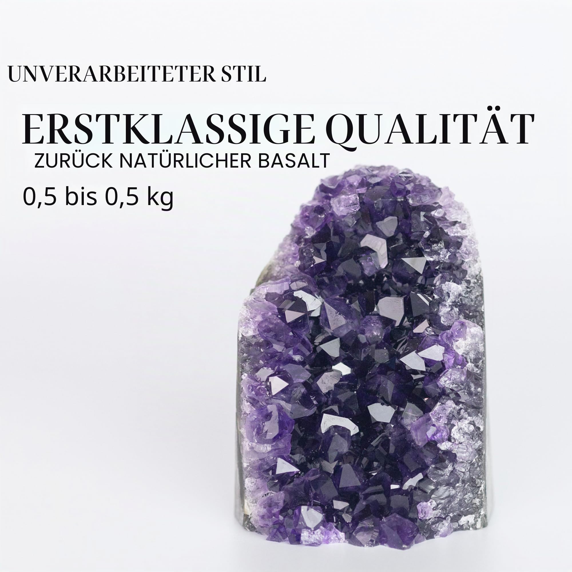 Deep Purple Project Amethyst Druse Stein Echt (250 gramm bis 500), Amethyst Geode Groß, Kristalldruse aus Uruguay