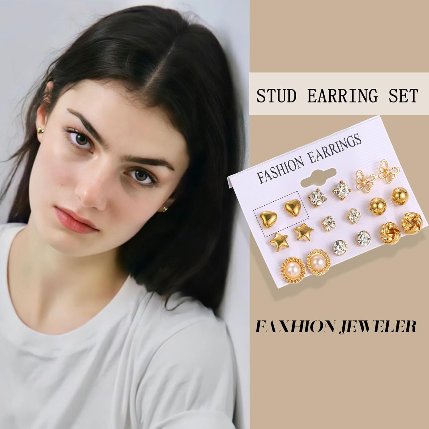 42 Pairs Gold Hoop Earrings Set for Women, Fashion Chunky Pearl Earrings Multipack Twisted Statement Earring Pack, Hypoallergenic Small Big Hoops Earrings for Birthday Party - Image 5