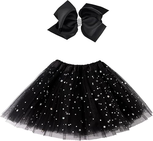 Jastore Vestido de ballet de princesa con lentejuelas y estrellas en capas para niñas de 2 a 8 años