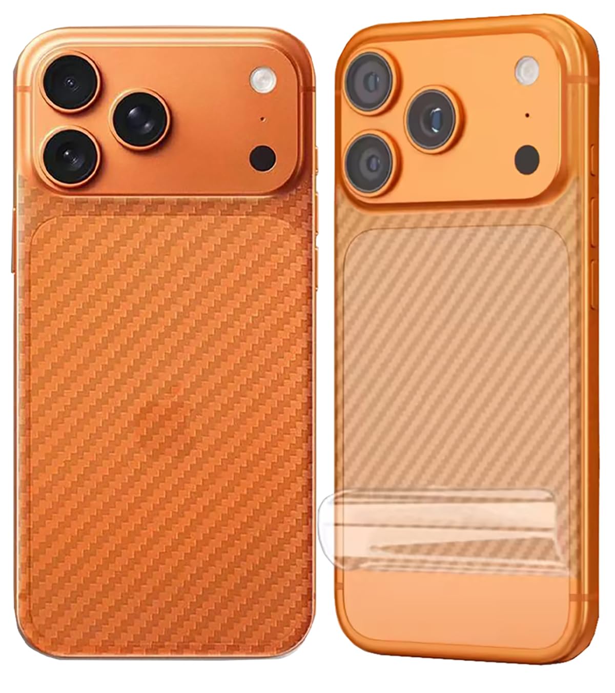 Dla iPhone 17 Pro Max tylna osłona ekranu 3D włókno węglowe ultracienka folia ochronna - 2 opakowania - przezroczysta