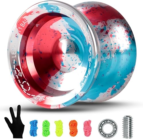 Miniatura 15 de Yoyo Profesional No Sensible para Profesionales y Yoyos Sensibles para Niños Principiantes, El Paquete Incluye Rodamientos Sensibles Reemplazables,