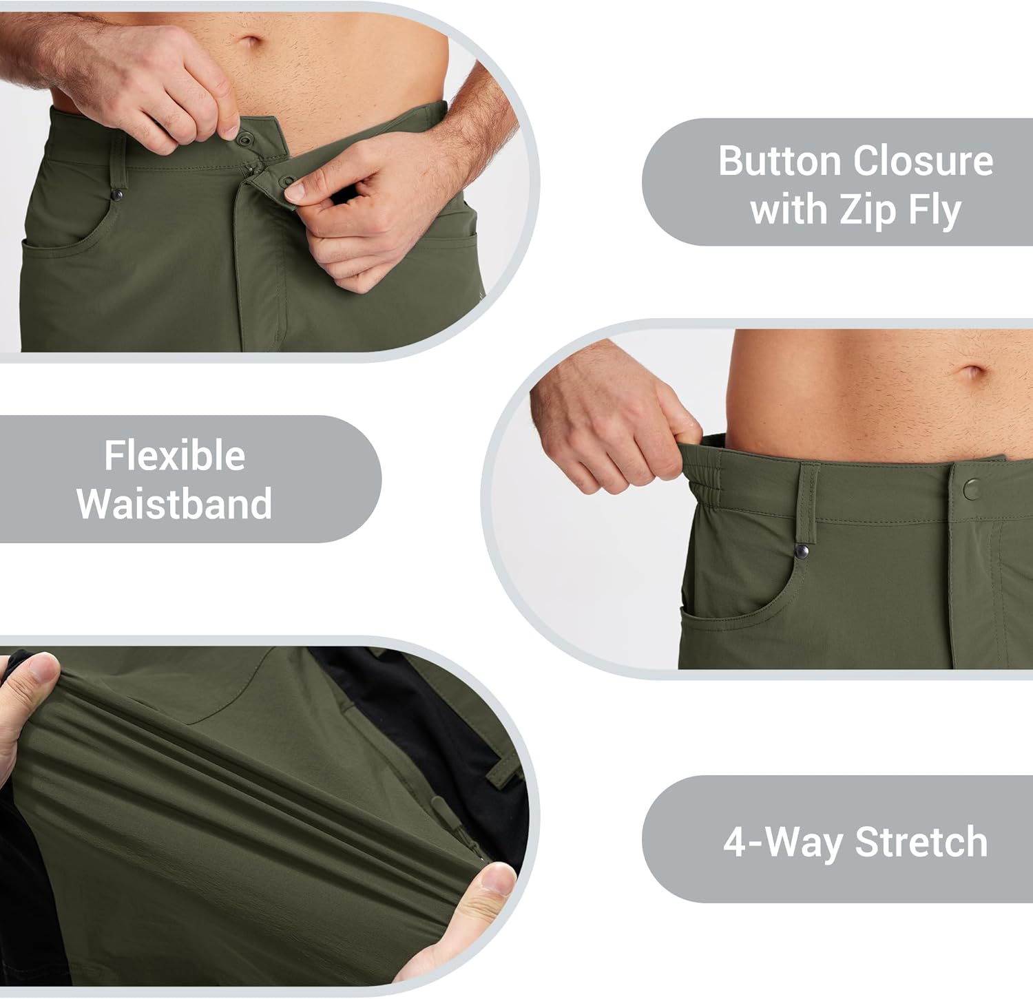 CRYSULLY Men's Hiking Cargo Shorts Outdoor Summer Lightweight Quick Dry Casual Shorts with 5 Pocket - Image 5