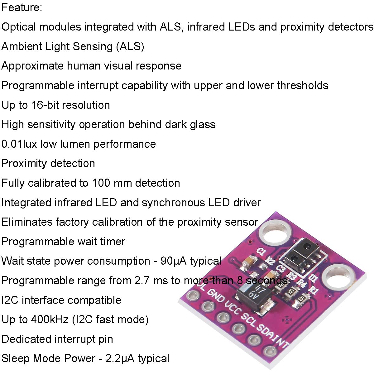 Youmile 5 pcs APDS9930 ALS IR RGB and Proximity Sensor module