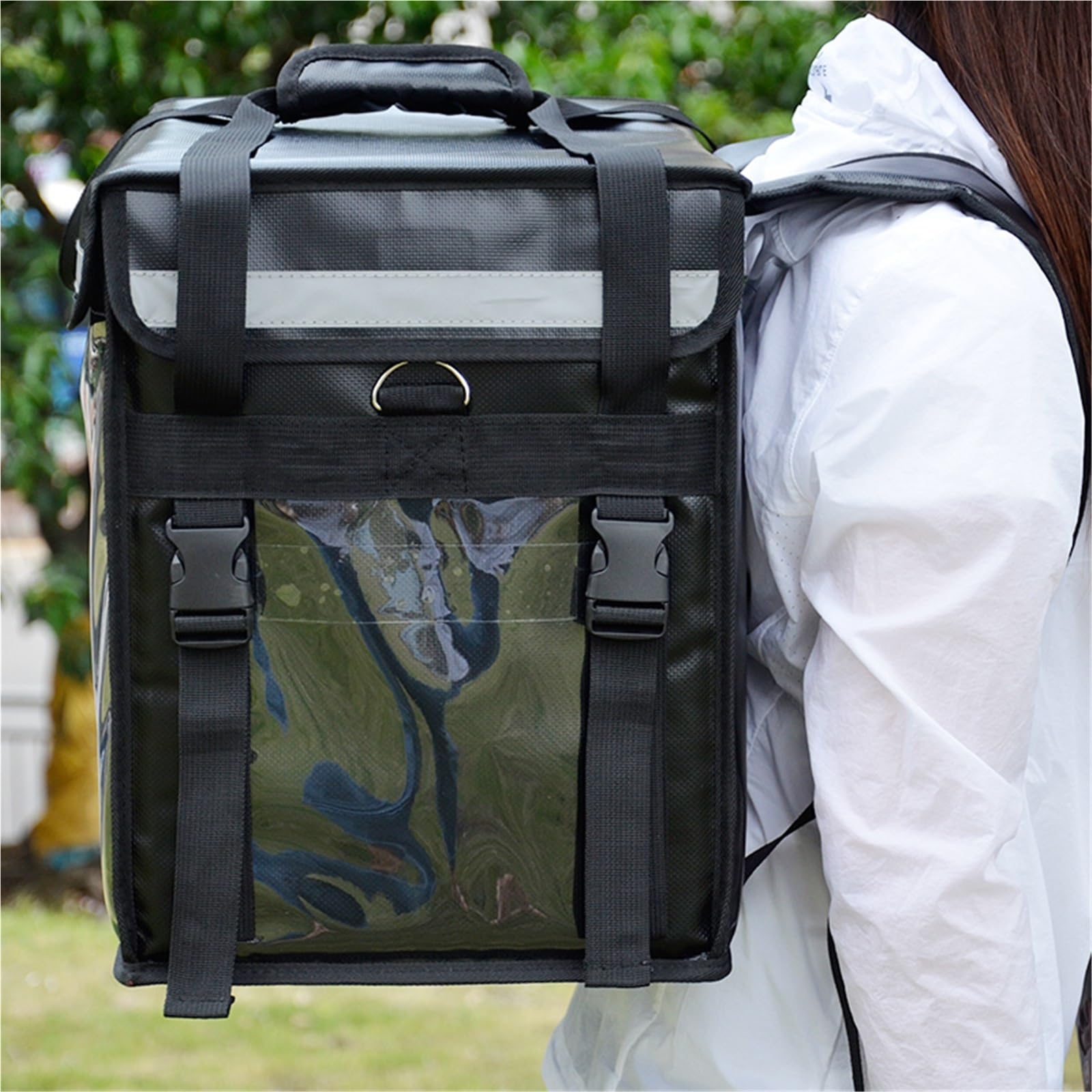 Mochila Delivery,Bolsa Termica Pizzas Bloqueo De Hombro Antirrobo 40 litros A Prueba Agua Gabinete Aislado Alimentación Alimentos Contenedor Caja Entrega Retención(Black)