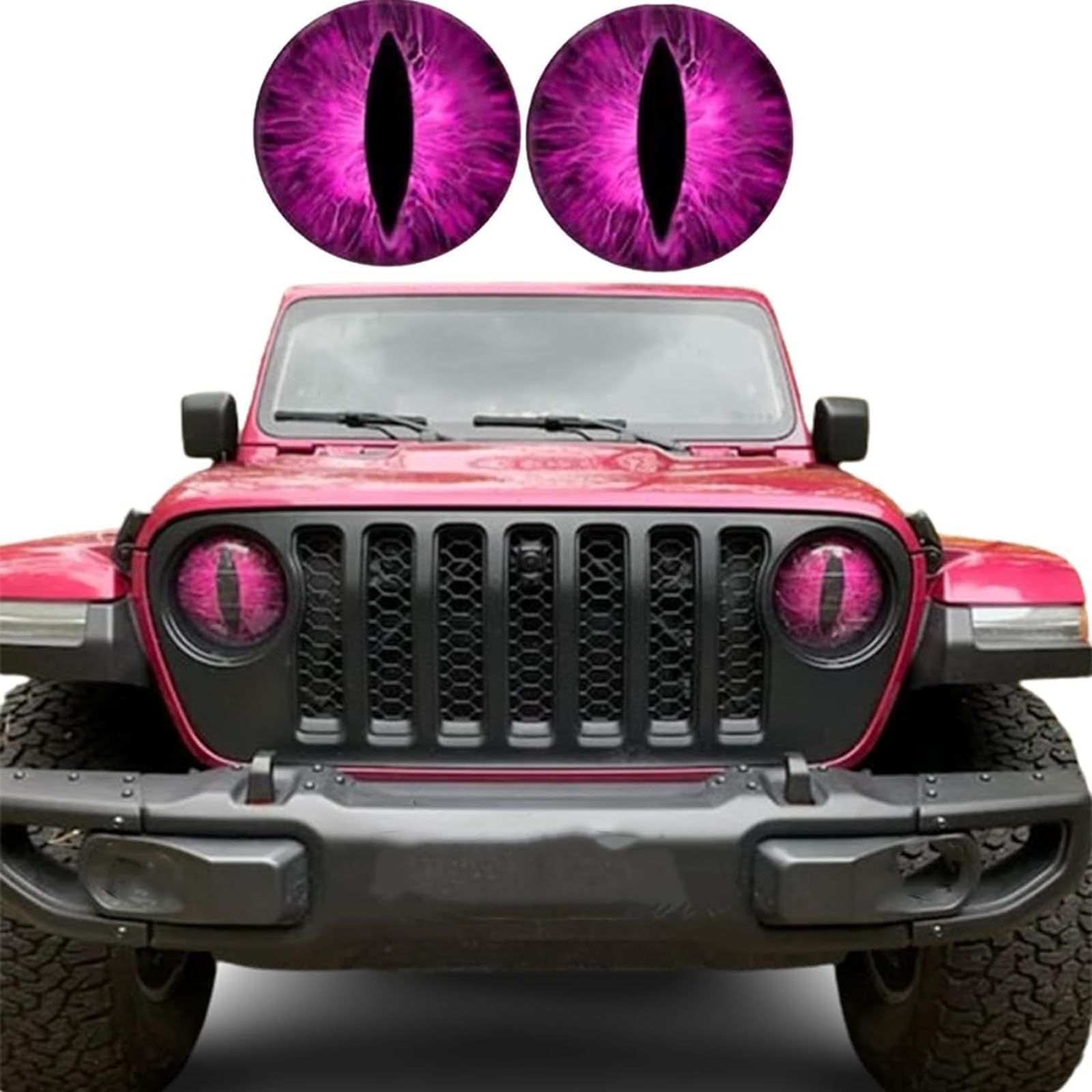 Beast Eyes Headlight Decals, Eye Decals For Jeep Headlights, 3d Stereo Eyes Headlight Decal Stickers, Round Eye Decal Headlight Decal, Funny Decals For Truck Car Body Window (D)