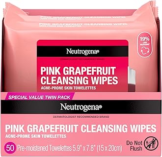 Makeup Remover Cleansing Towelettes, Pink Grapefruit, 25 Count, Twin Pack
