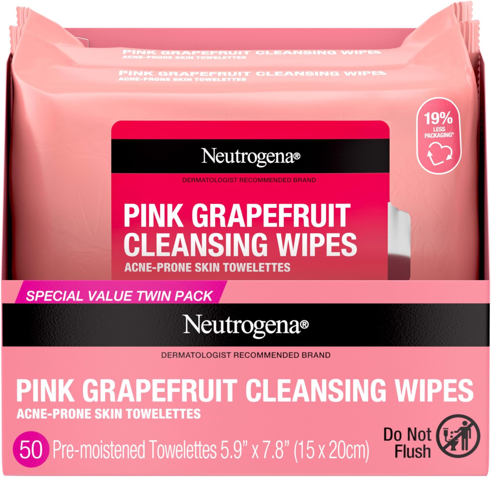 Neutrogena Makeup Removing Wipes, 25 Count, Twin Pack