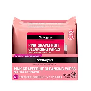 Neutrogena Makeup Remover Cleansing Towelettes Pink Grapefruit 25 Count Twin Pack