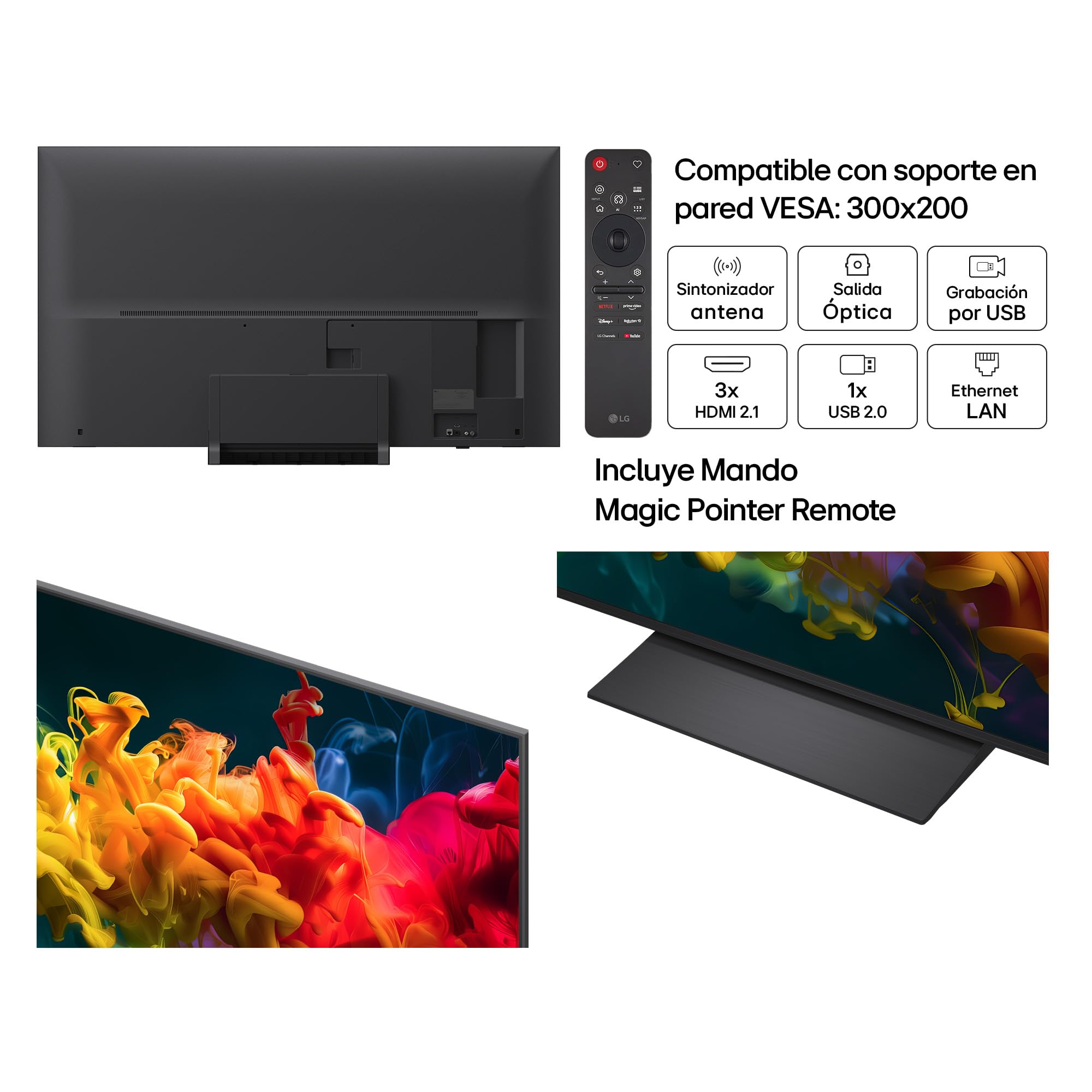 LG 65QNED81B6A - Smart TV QNED EVO MiniLED 4K UHD 65 Pulgadas, Sin Reflejos al 94%, webOS 26 AI Copilot, Procesador Inteligente α7 AI Processor 4K Gen9, HDR10, 4K Super Upscaling, Dolby