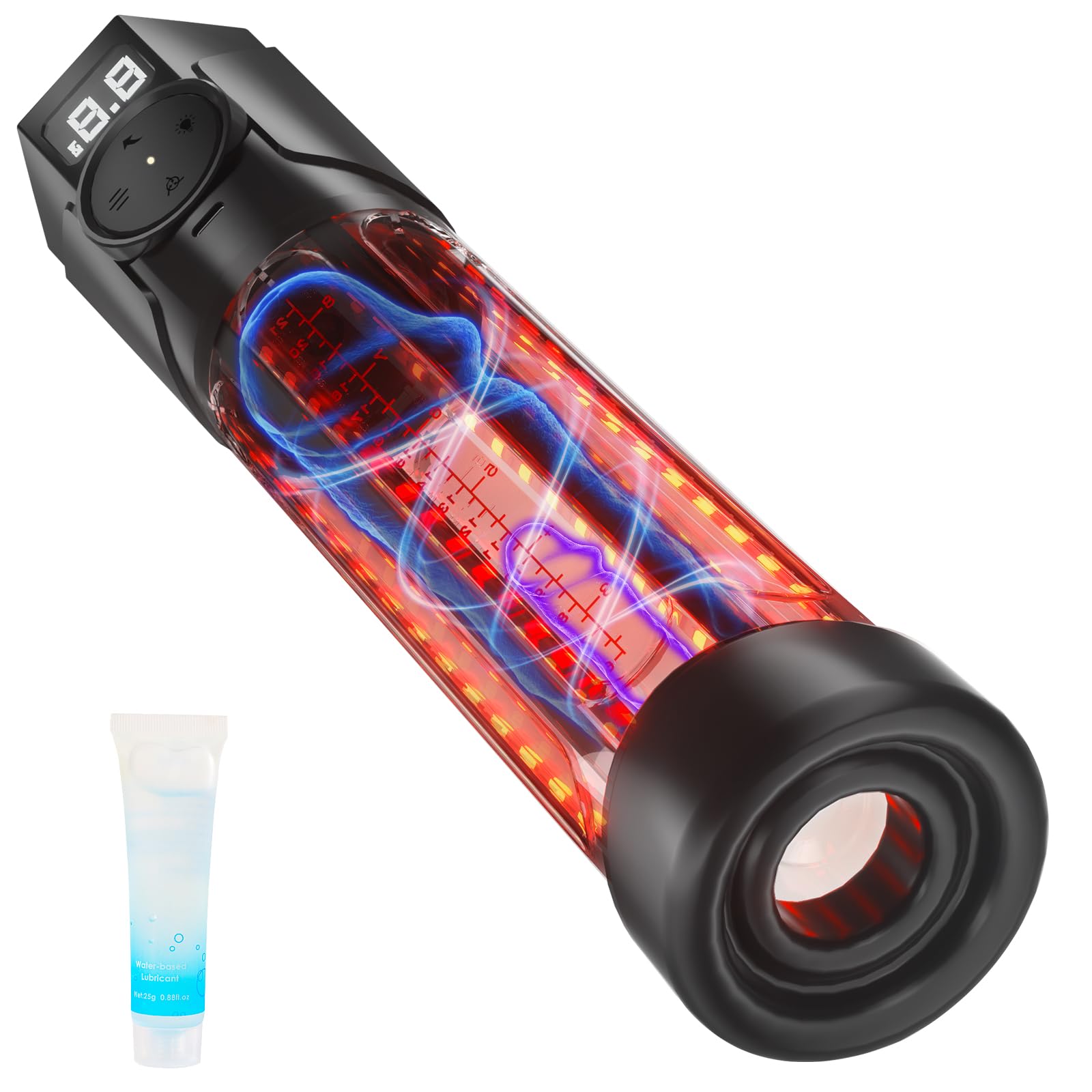 Titan Penis Pump Sex Machine- Innovative Adult Toys LED Penis Pump with Red Light Smart Display Frequency-Control Vacuum Waterproof Male Masturbator Sex Toys for Men Adult Sex Toys & Games