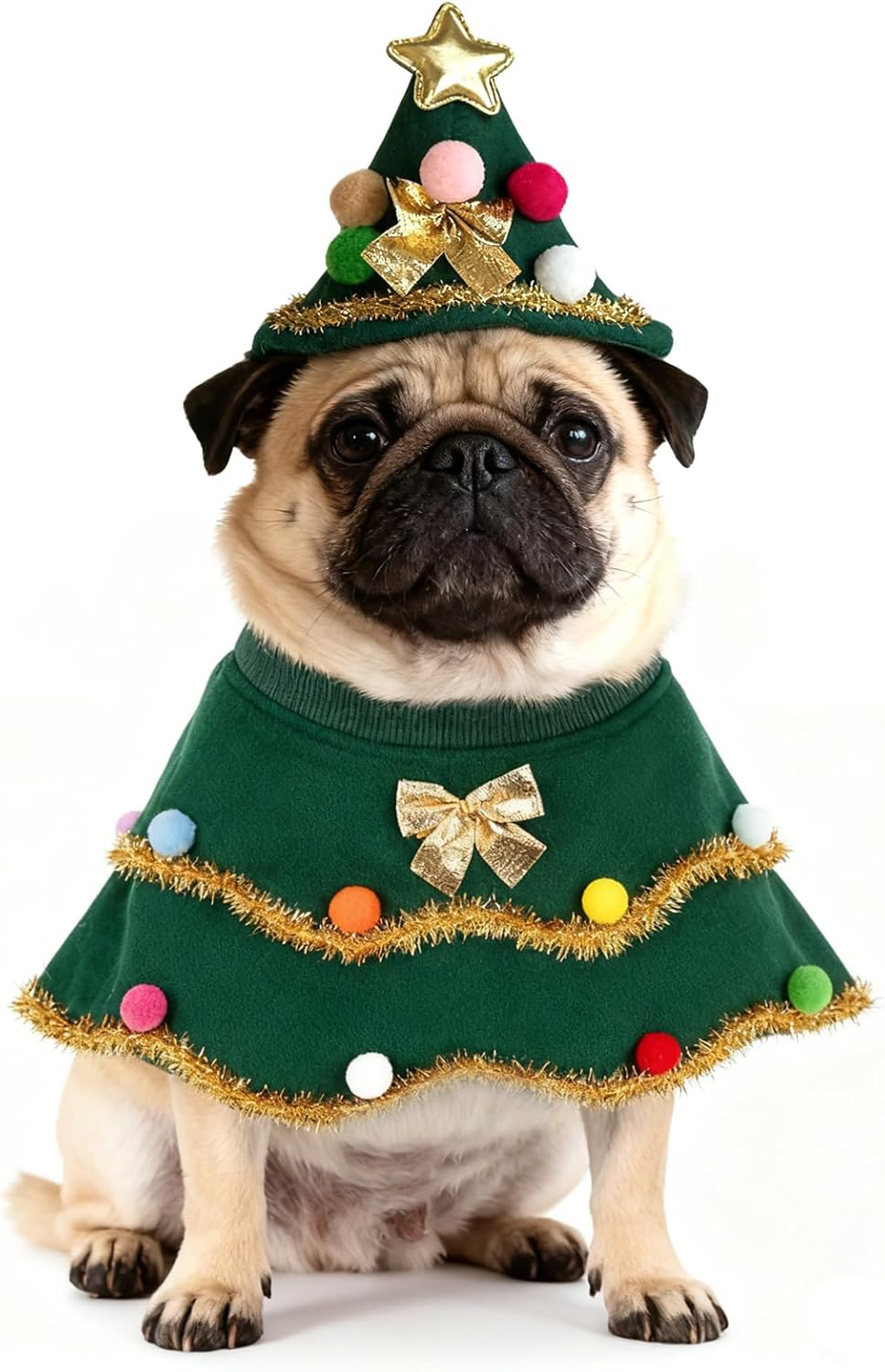 Disfraz de Árbol de Navidad para Perro Grande Mediano, Verde