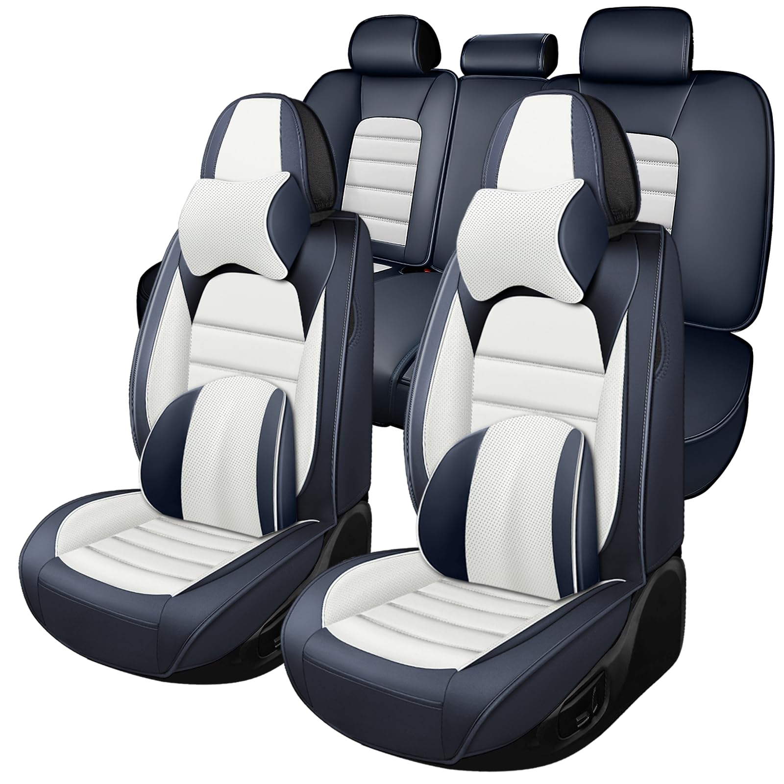 Megaseat Full Set for Acura ZDX Seat Covers 2010-2026, Waterproof Nappa Leather Car Seat Protector with Pillow, Anti-Slip & Comfortable Car seat Cover