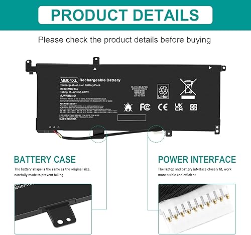 Miniatura 4 de Fancy Buying MB04XL - Batería para HP Envy X360 Convertible M6-AQ000 M6-AQ105DX M6-AQ003DX M6-AQ103DX M6-AR004DX 15-AQ 15-AQ005NA AQ101NG AQ015NR