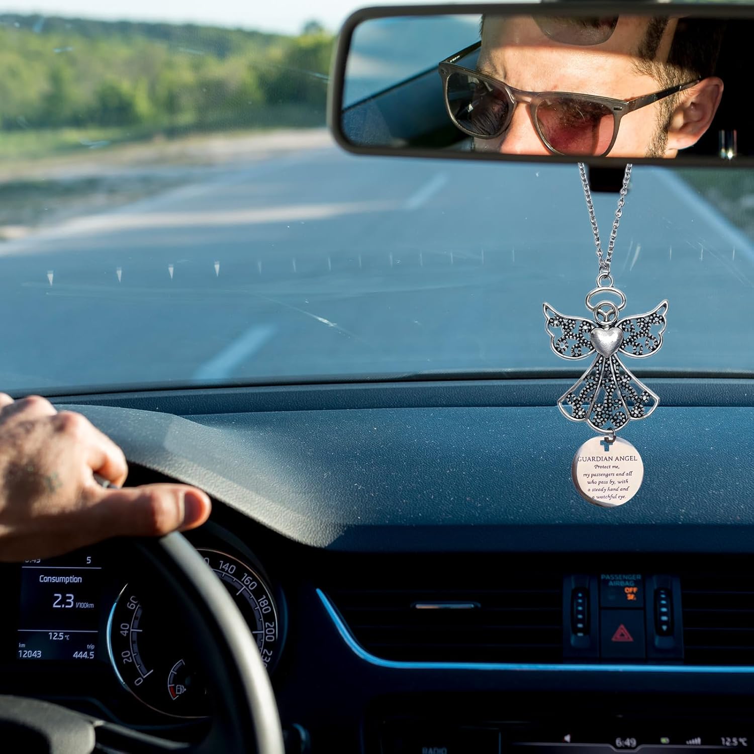 1pcs Christian Car Accessories,Rear View Mirror Hanging Guardian Angel Car Charm,Inspirational Jesus Bible Cars Accessories for Women, Teens, and New Drivers, Perfect Religious Gift - Image 6