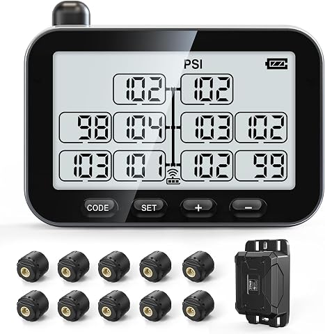 GUTA GT30 Trailer Tire Pressure Monitoring System with 10 Sensors