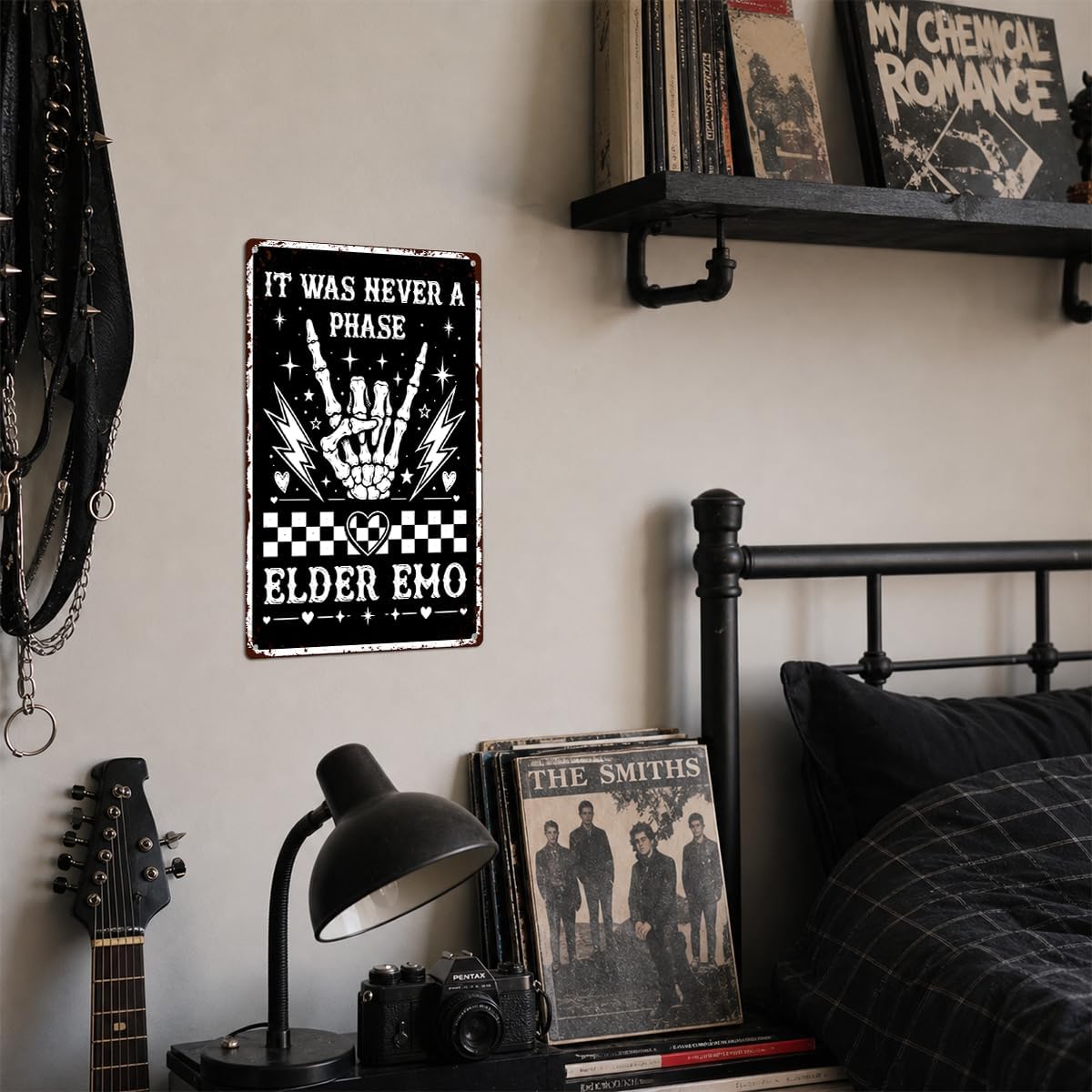 Elder Emo Decor for Home Room, Metal Tin Sign, Rock Hand image 5