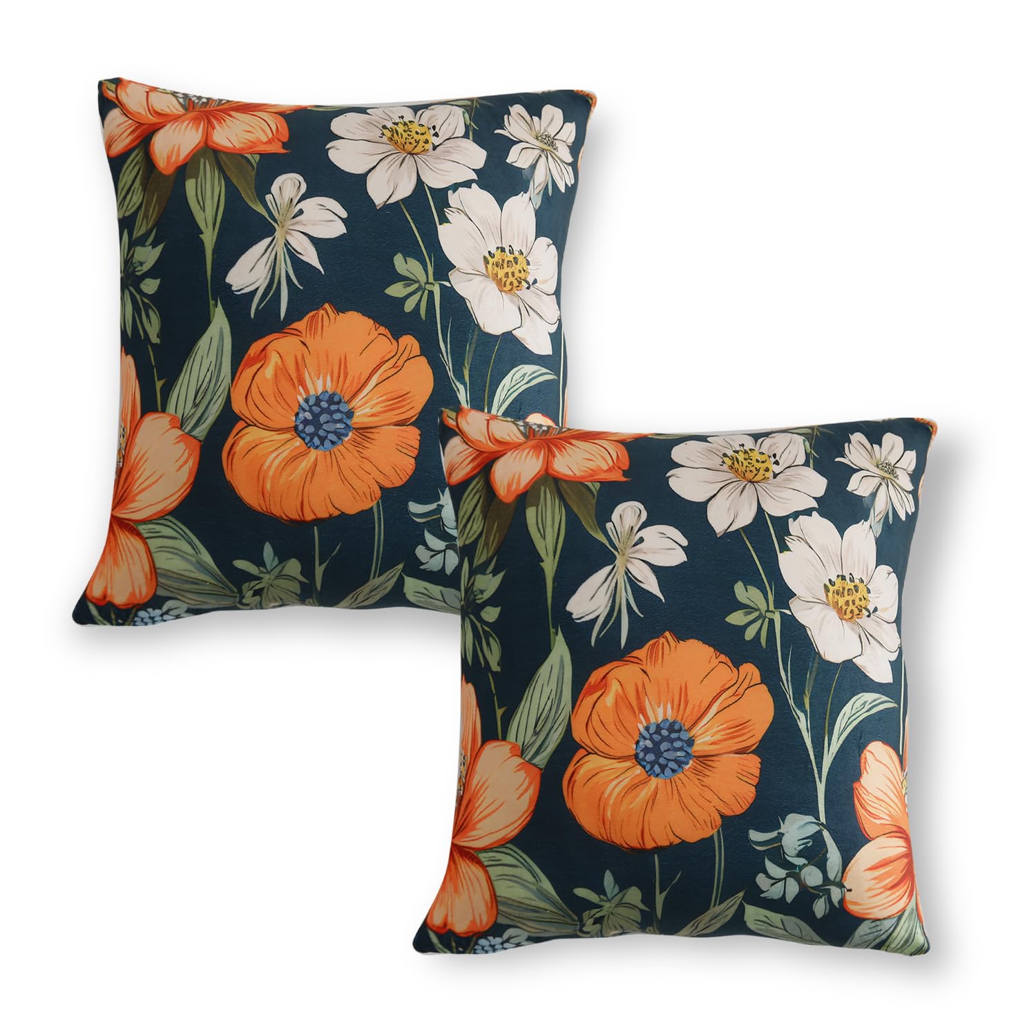 Velvet Cushion Covers - Amber Serene Flora -23