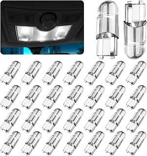 zipelo 30-Pack 194 LED Light Bulbs 6000K White, 168 2825 W5W T10 Wedge COB LED Replacement Bulbs, Dome Map Door Courtesy License Plate Lights, 0.36W 12V Error Free Interior Bulbs for Cars (White)