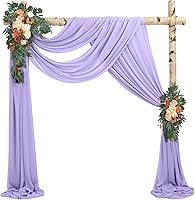 Vista 164 de Tela para envolver arco de boda, 4 paneles de 28 x 20 pies, cortinas de arco de boda rosa para ceremonia, cortinas de tela de gasa para cenador