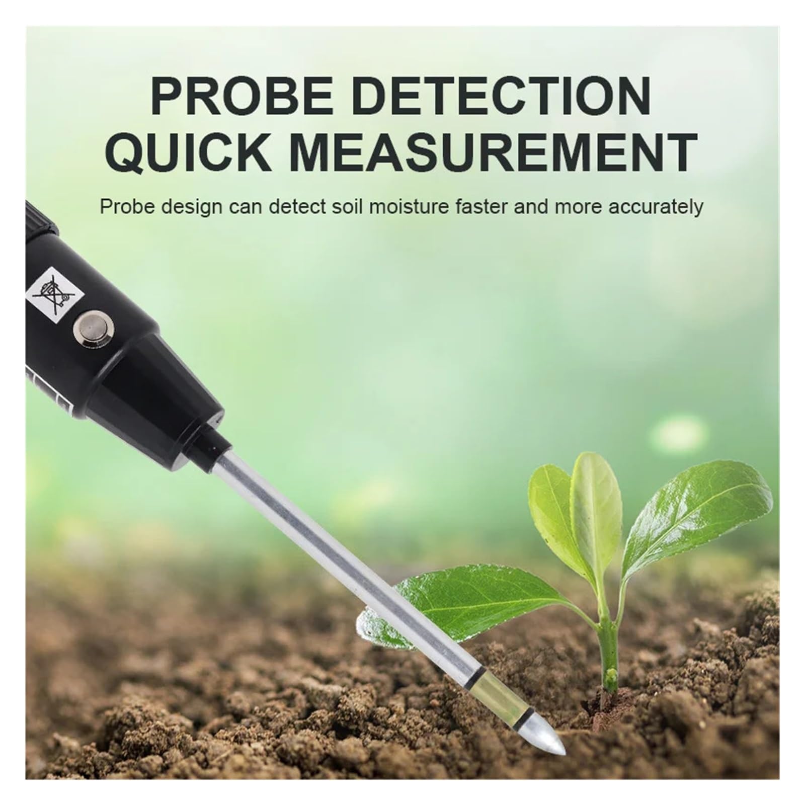 Probador De PH Del Suelo Portátil, Medidor De PH Y Humedad For Jardín Con Sonda De Metal De 295mm De Largo, Kit De Herramientas De Prueba De Suelo Impermeable