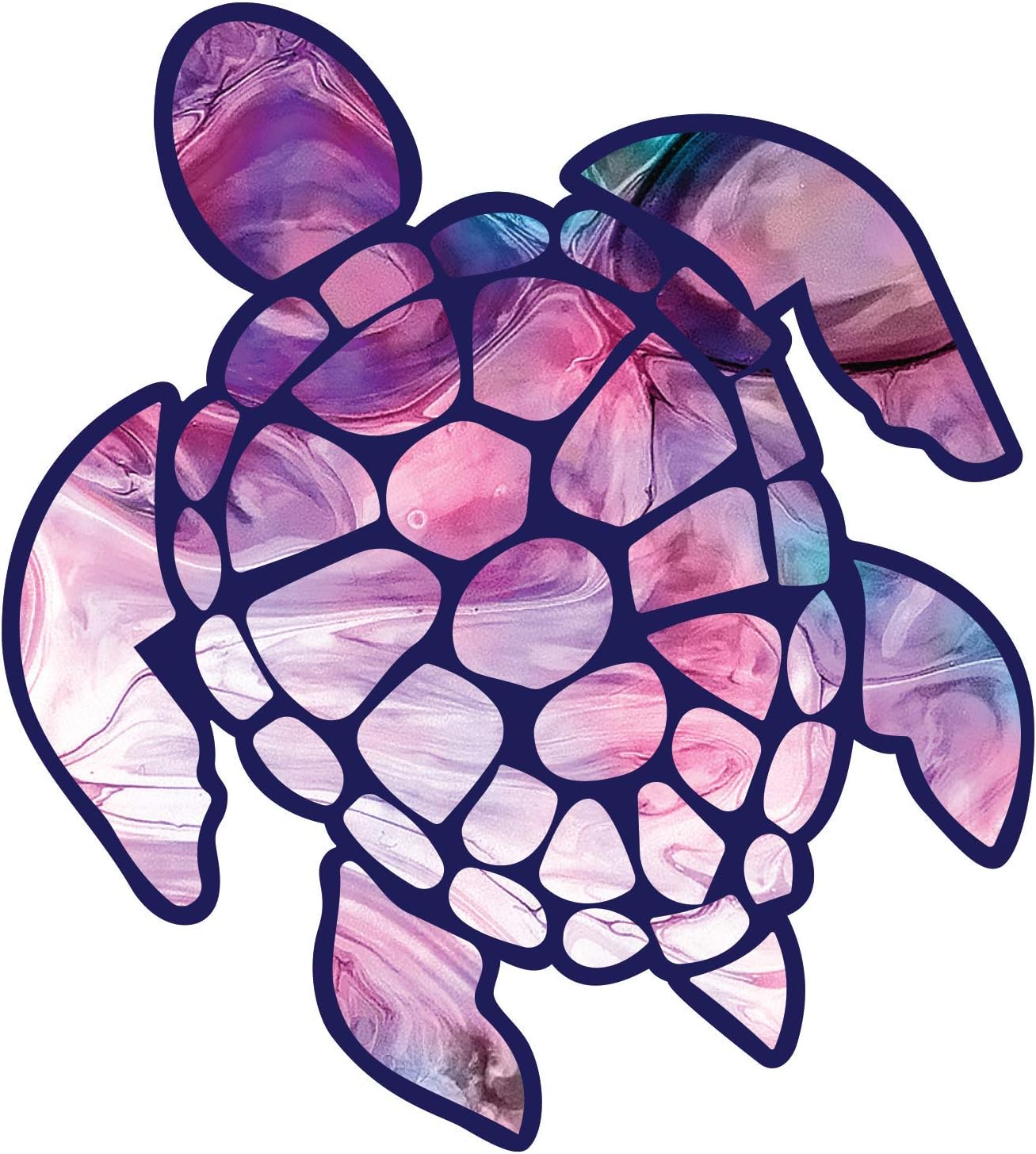 (Pk of 2) Premium Sea Turtle Sticker for Beach SUV Cars Trucks Surf Boards Coolers Tumblers (Purple)