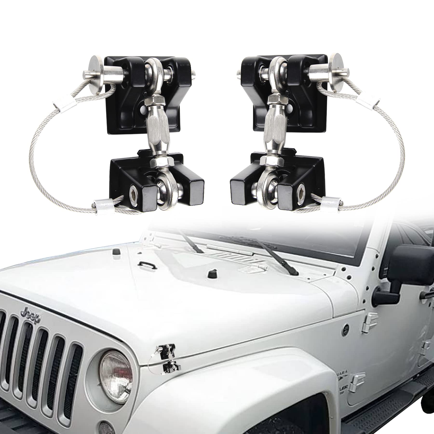 Buy JK Hood Latch, Hood Latch, Jeep Wrangler Hood Lock Kit, Pair of