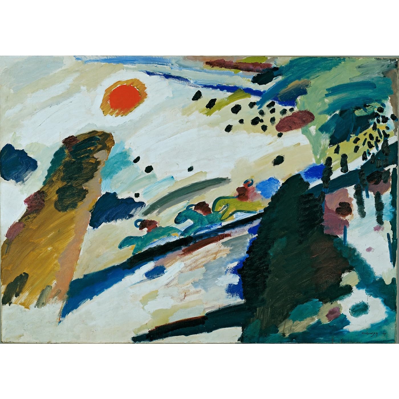 Tableau Kandinsky Paysage romantique, toile tendue haute qualité - 2