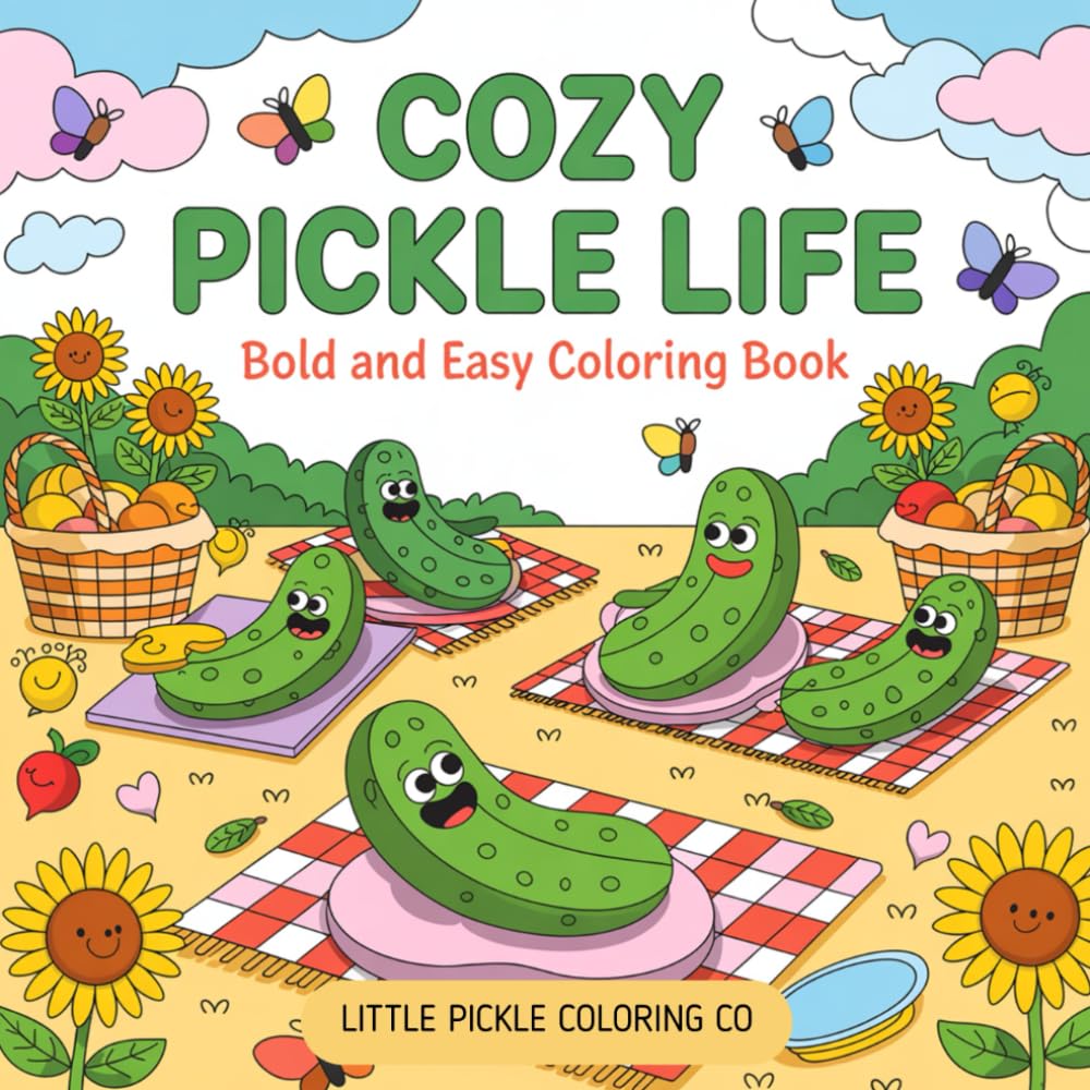 Cozy Pickle Life: Bold & Easy Adult Coloring Book For Pickle Lovers