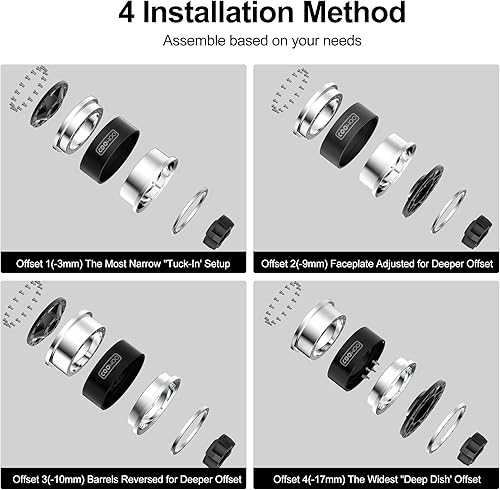 Miniatura 2 de COOWOO Piezas de actualización de ruedas RC, ruedas Beadlock de 1.9 pulgadas, compensación ajustable para camiones 110 TRX6 TRX4 o SCX10 RC, hechas