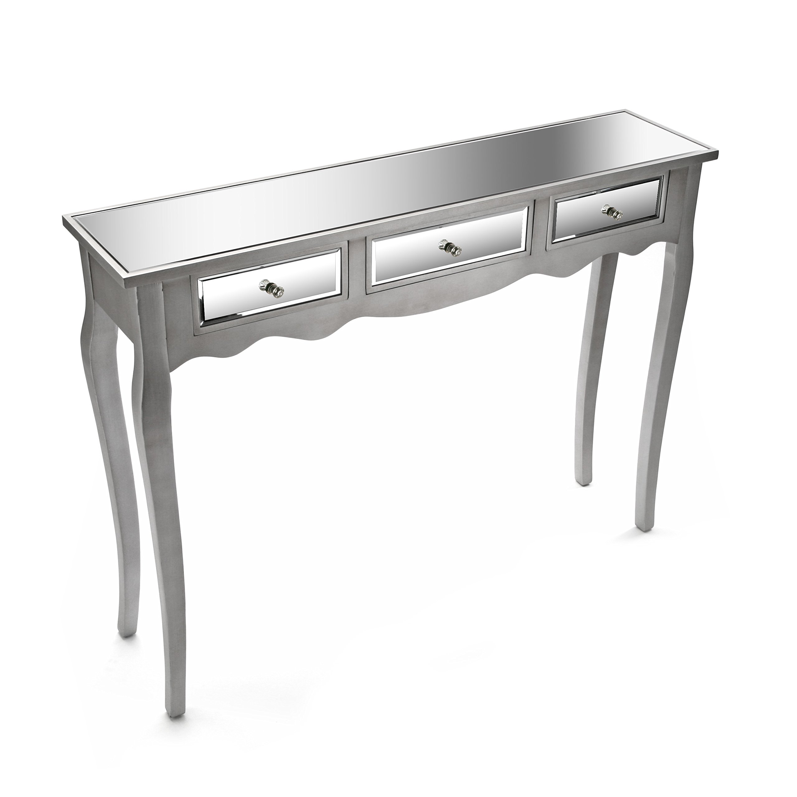 Versa 21020002 Tavolo Entrata 3 Cassetti Specchio Marsala,80,5x25x106 cm,Legno