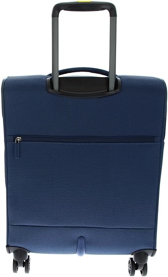 Mandarina Duck Zephyr Valise Cabine à Roulettes - Tissu Doux 3D Bleu - Poches Pratiques Serrure TSA Valise Souple Pratique Voyage