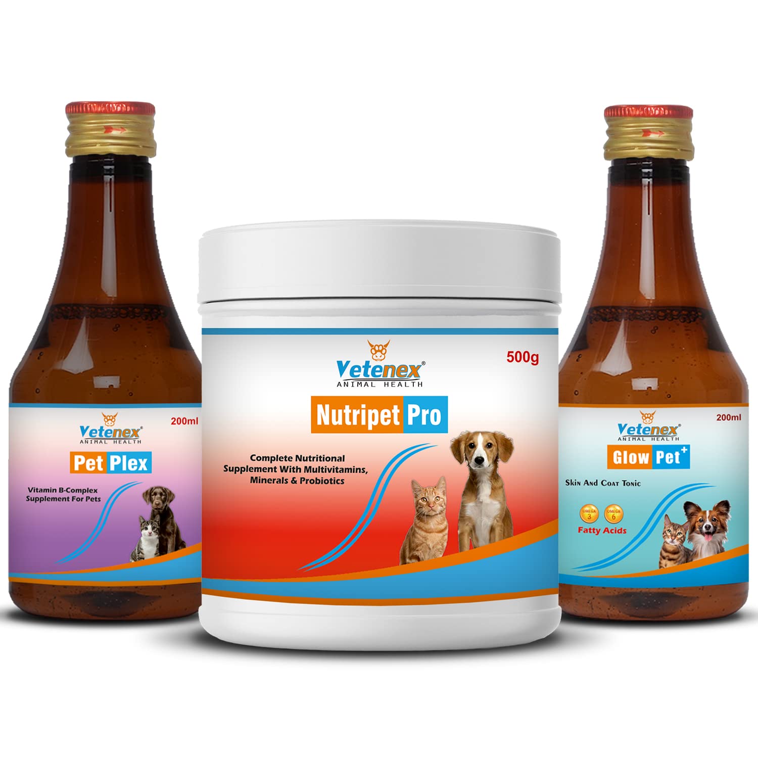 VETENEX Growth Booster, Skin Coat Syrup & Vitamin B-Complex Supplement for Dogs, Puppy and Cats - Pack of 3 (B0C6FBBRBM) Amazon Price History, Amazon Price Tracker