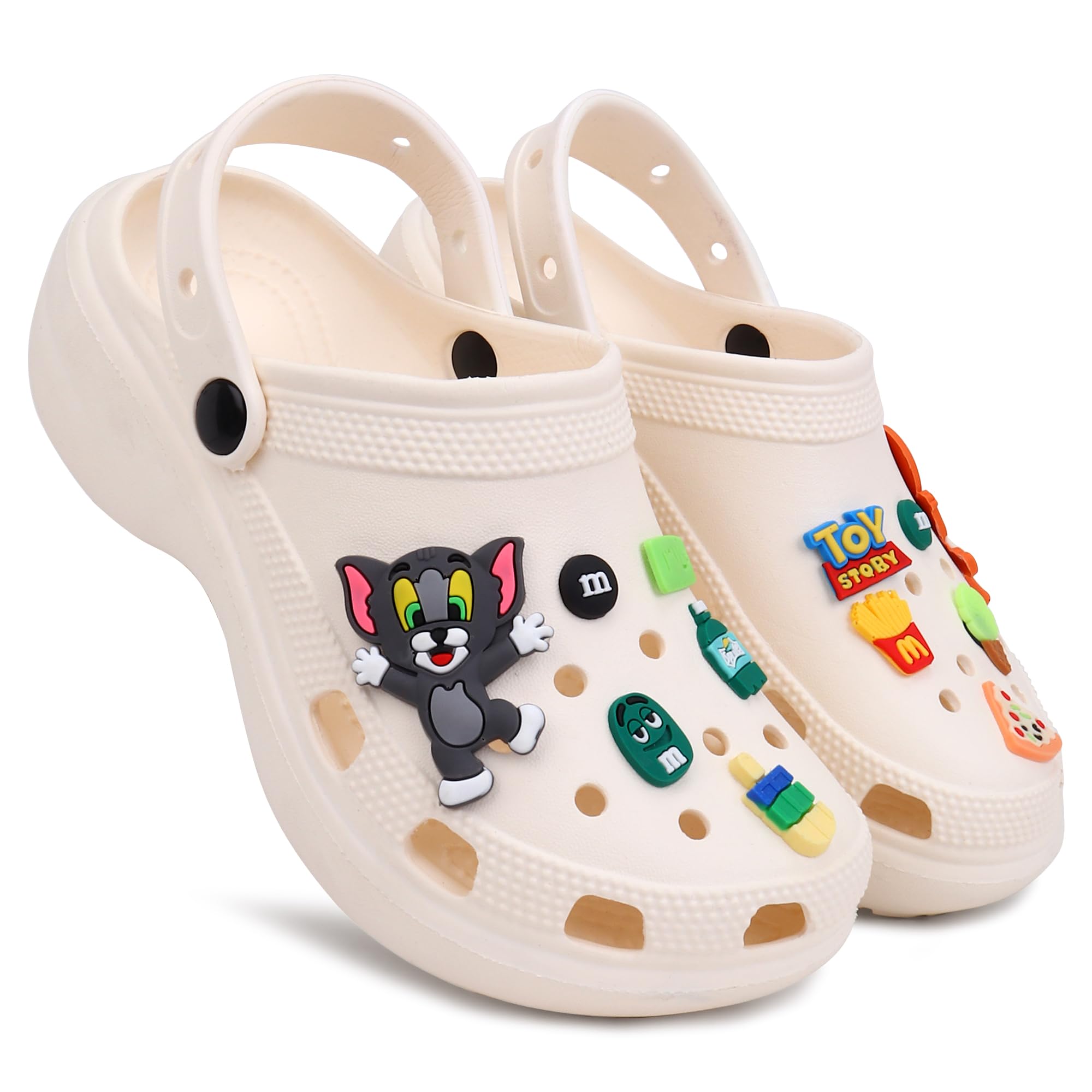 Dekkin Fashionable Comfortable Lightweight High Heel Clogs Slipper Sandal for Womens and Girls 180 Toy Design Cream (B0D8JRW95X) Amazon Price History, Amazon Price Tracker