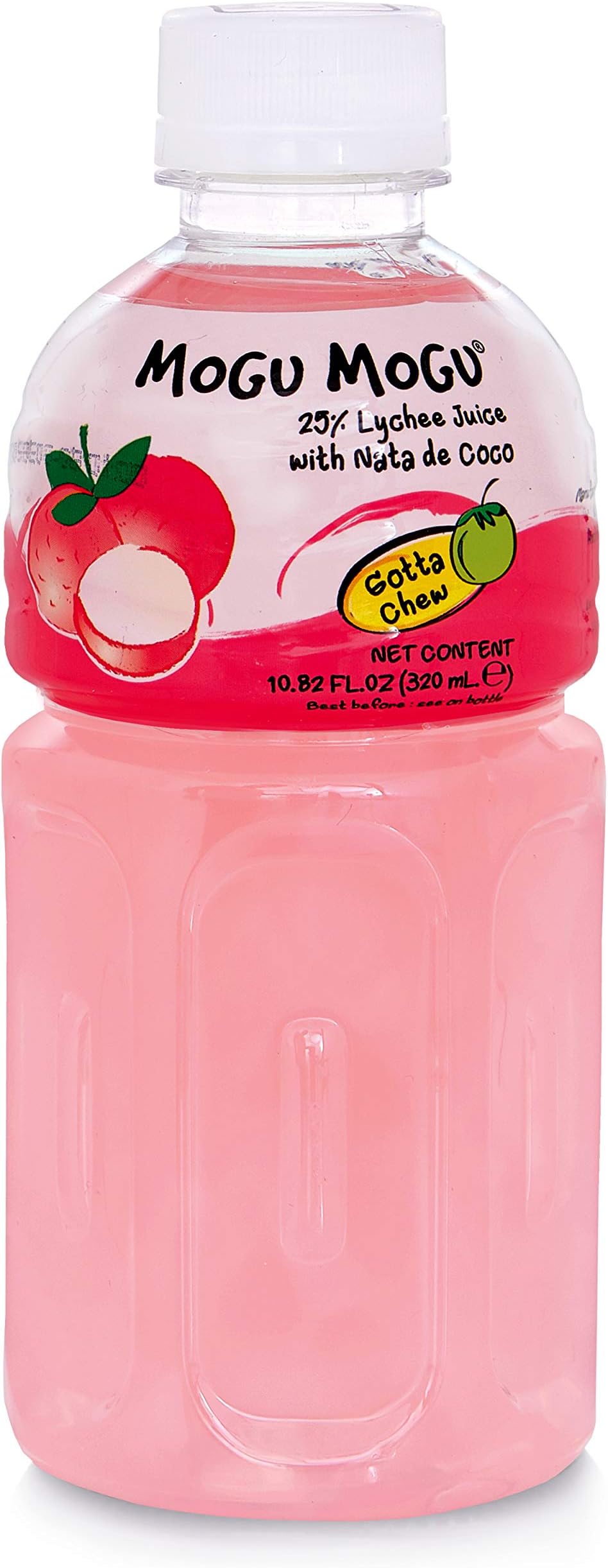 Lychee Juice with Nata De Coco, Net Wt 10.82fl oz (320ml) per Bottle, 6 Pack