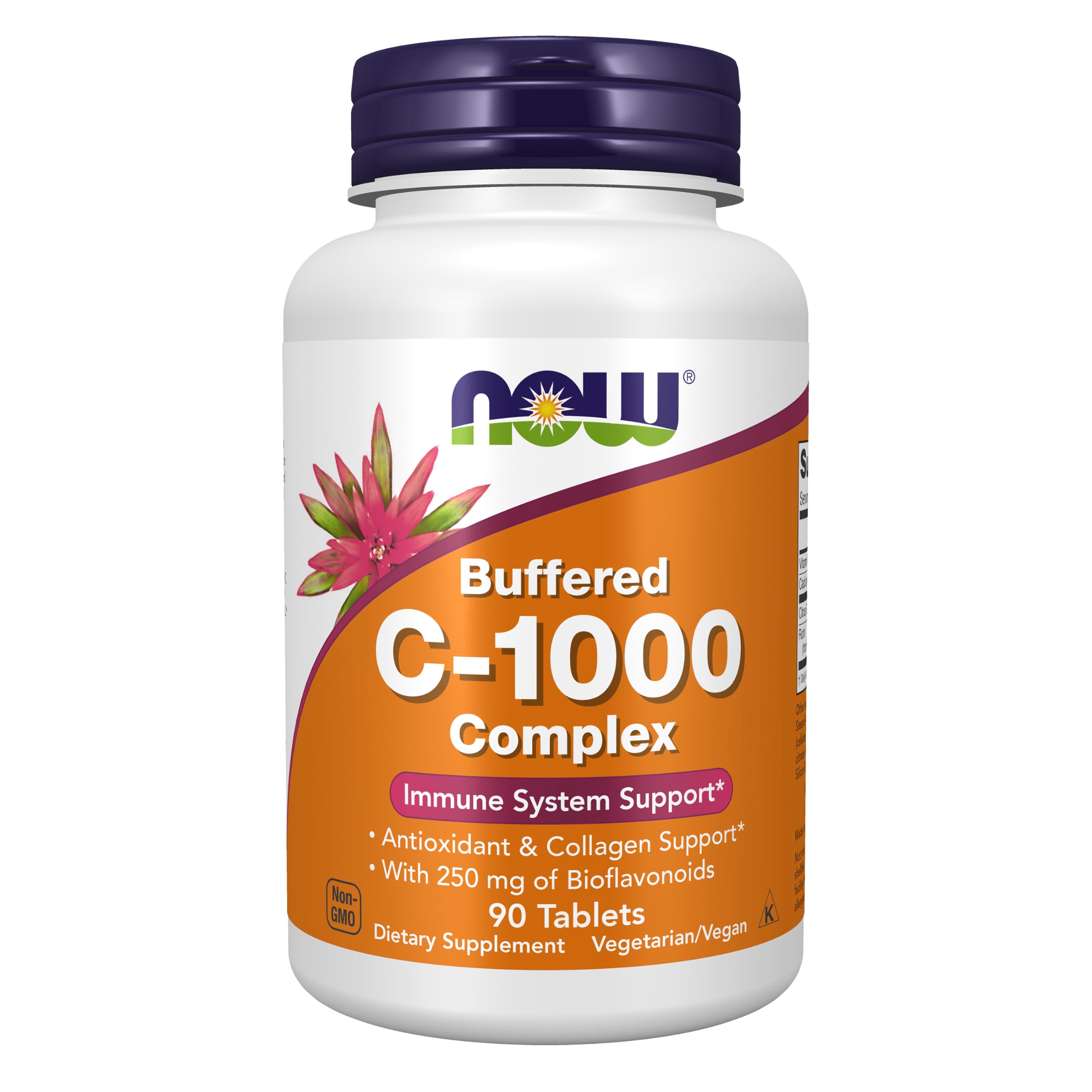 JETZT Ergänzungen, Vitamin C-1000 Komplex mit 250 mg Bioflavonoide, Gepuffert, Antioxidantienschutz*, 90 Tabletten