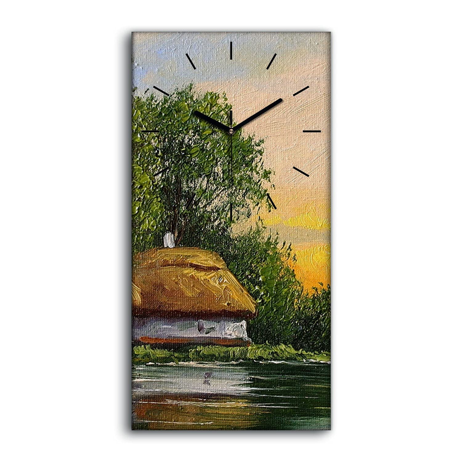 Horloge sur toile silencieuse pour chambre sans bruit de tic-tac 30x60cm