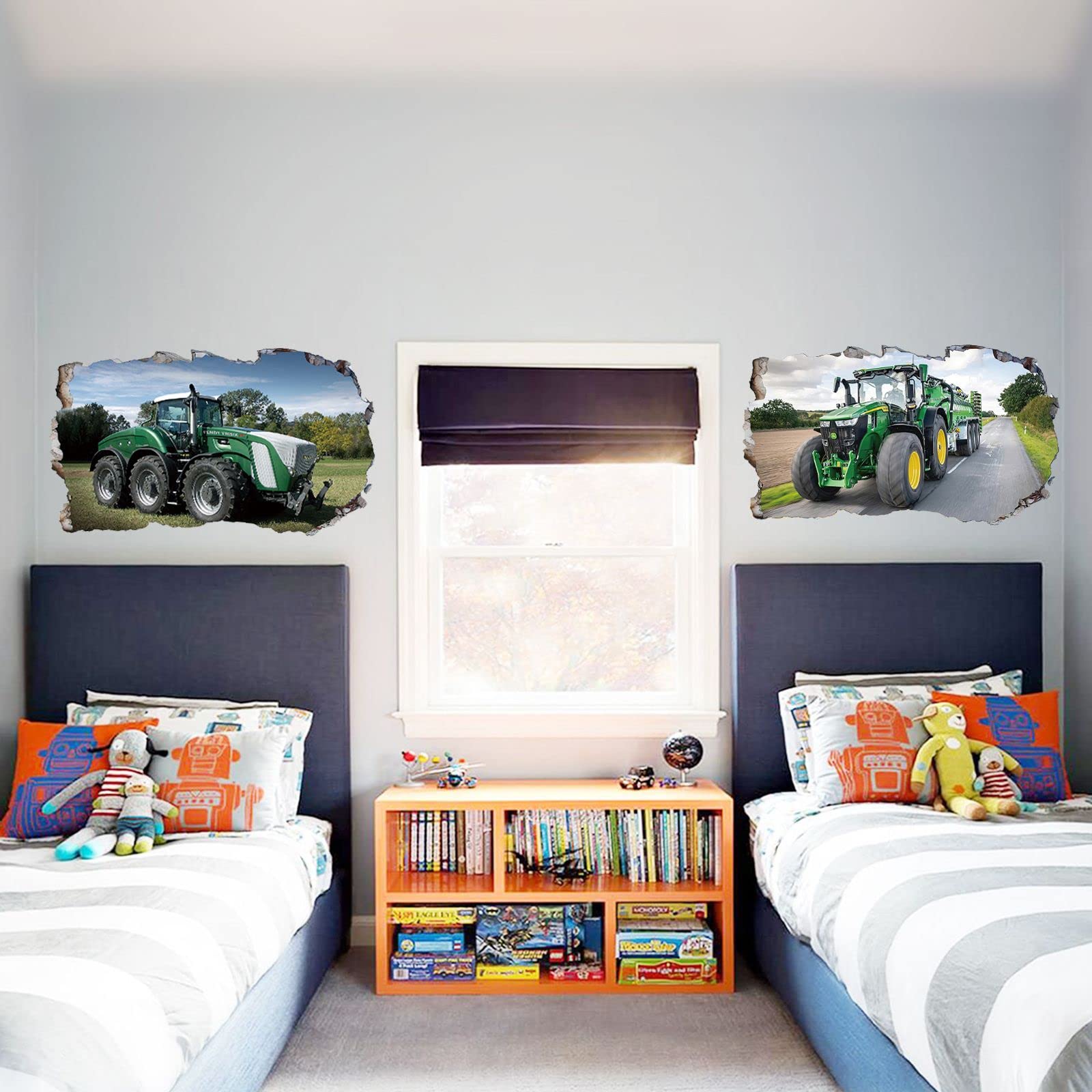 Wandaufkleber Off-road Auto & Traktor – Schwarzer Vinyl-Aufkleber 33x42 Cm Für Kinderzimmer