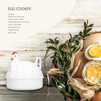 Egg Cooker, Rapid Egg Cooker Electric 4 Eggs Chicken Shaped Heat Microwave Eggs Boiler for Home Kitchen