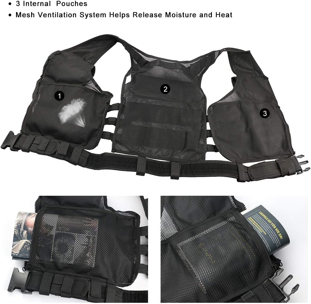 Marmot Tactical Vest Durable Mesh Vest with Detachable Belt & Holster for Subcompact/Compact/Standard Pistol