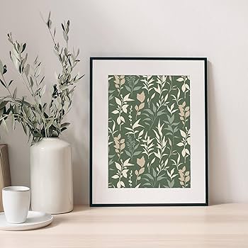 JarThenaAMCS 32 Sheets 6 x 6 Inch Sage Green Floral Pattern