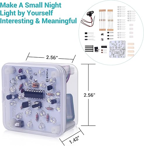 Miniatura 8 de MiOYOOW Kit de bricolaje de lámpara LED, kit de práctica de soldadura, luz nocturna LED blanca, kit práctico de soldadura, kit de electrónica para