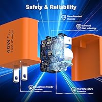 Vista 5 de Bloque de cargador USB C de 40 W, paquete de 2 bloques de cargador para iPhone 17, cargador de pared USB C de 40 W, adaptador de corriente USBC tipo