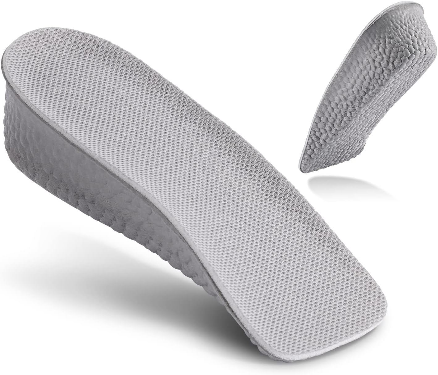 Height Increase Insoles - 1.5 Inch - Foot Arch Contour Shoes Lifts for Men Orthopedic Heel Lift Cushion Gel Leg Discrepancy Balancer, Men's Size 10-12, Grey (2 Pcs) (1.5 Inch)