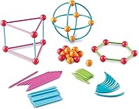 Vista 2 de Learning Resources Juego de construcción de formas geométricas, 170 piezas, a partir de 5 años, juegos de aprendizaje de matemáticas para niños