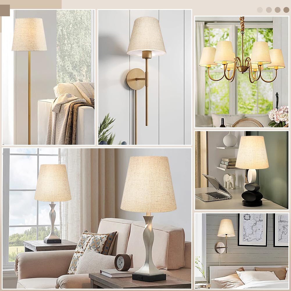 Set di 6 paralumi E14 lampadari in tessuto per lampada da tavolo, lampada da terra, lampada a sospensione 14 cm x 9 cm