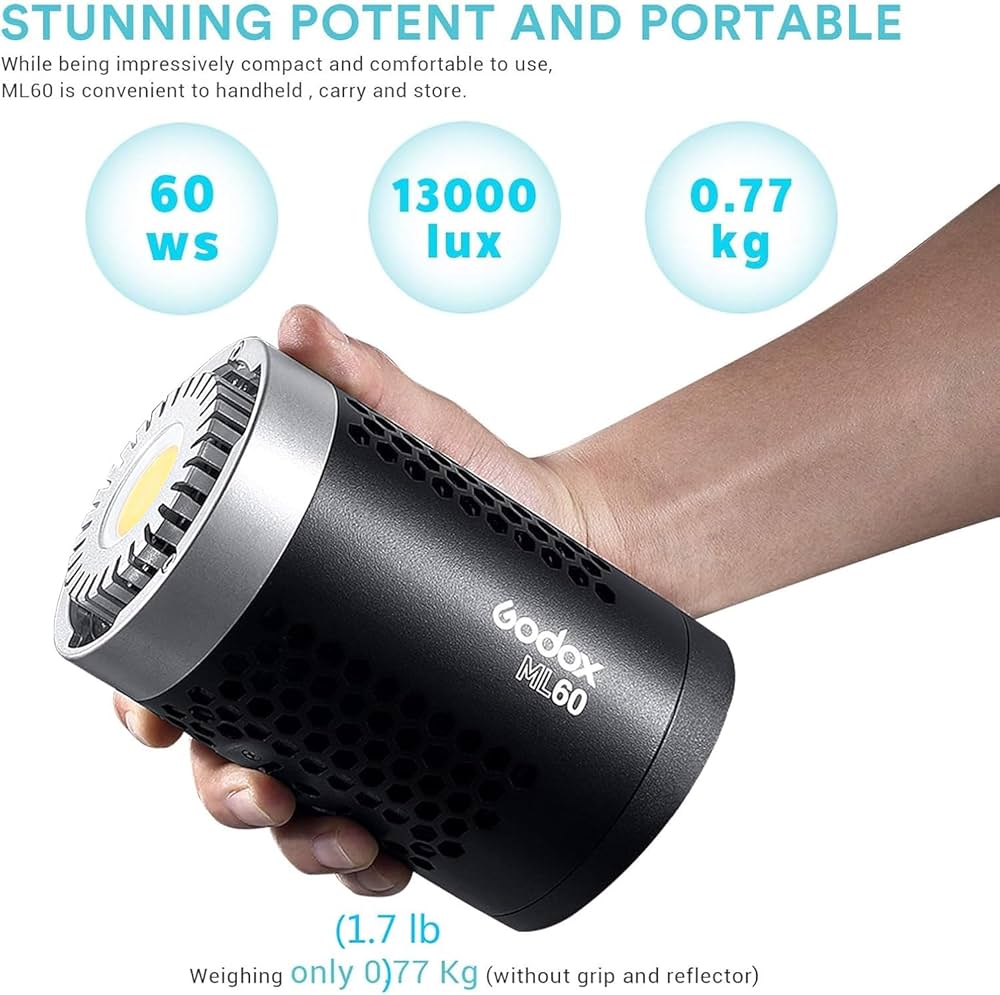 Amazon.com: Godox ML60 Handheld LED Video Light, 60W